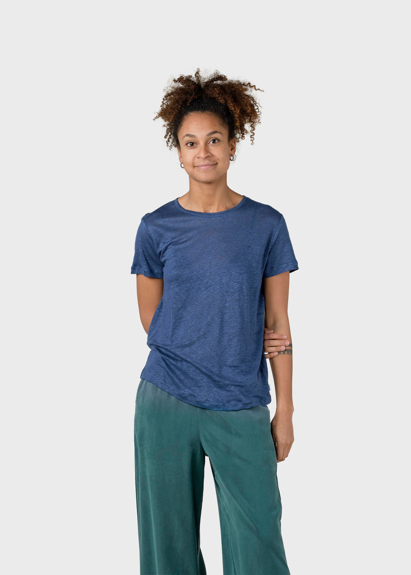 Klitmøller Collective ApS Rikke linen tee T-Shirts Ocean