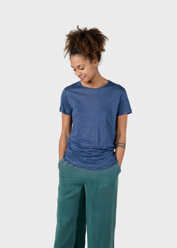 Klitmøller Collective ApS Rikke linen tee T-Shirts Ocean