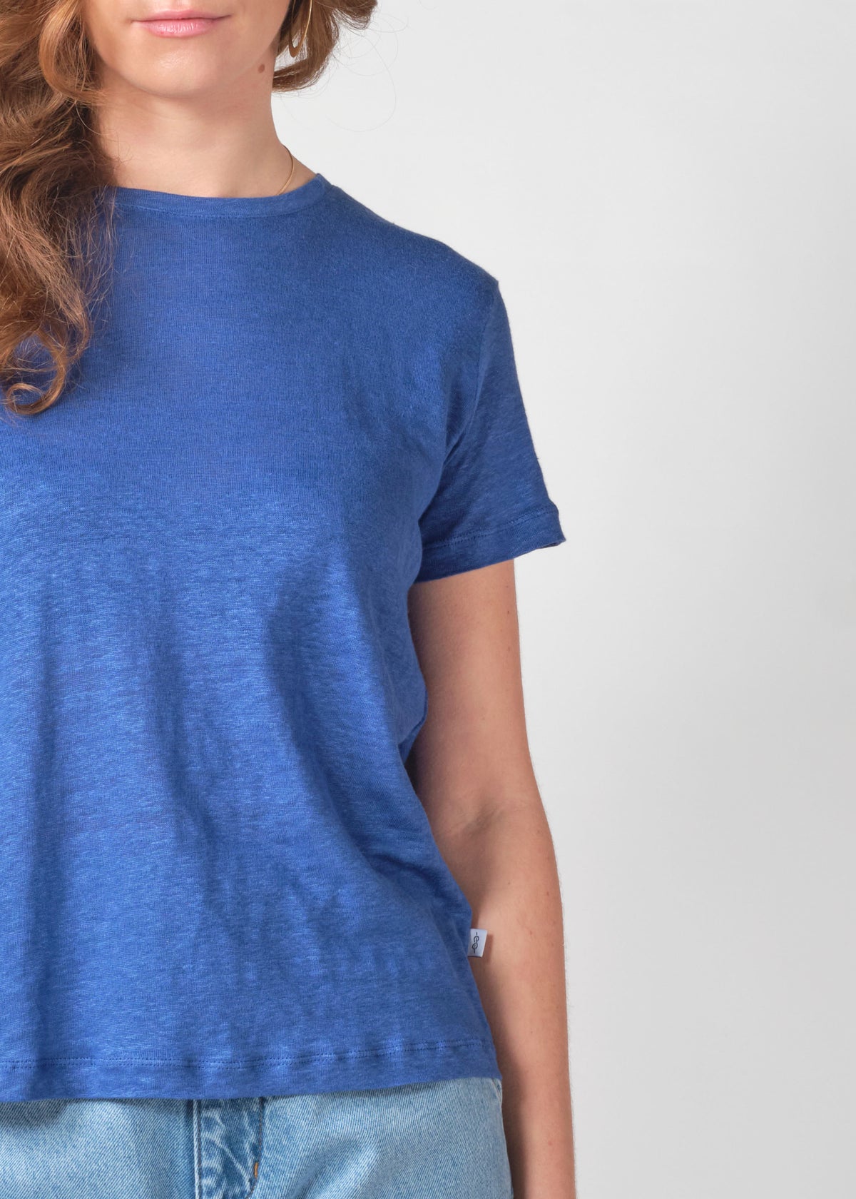 Klitmøller Collective ApS Rikke linen tee T-Shirts Surf blue