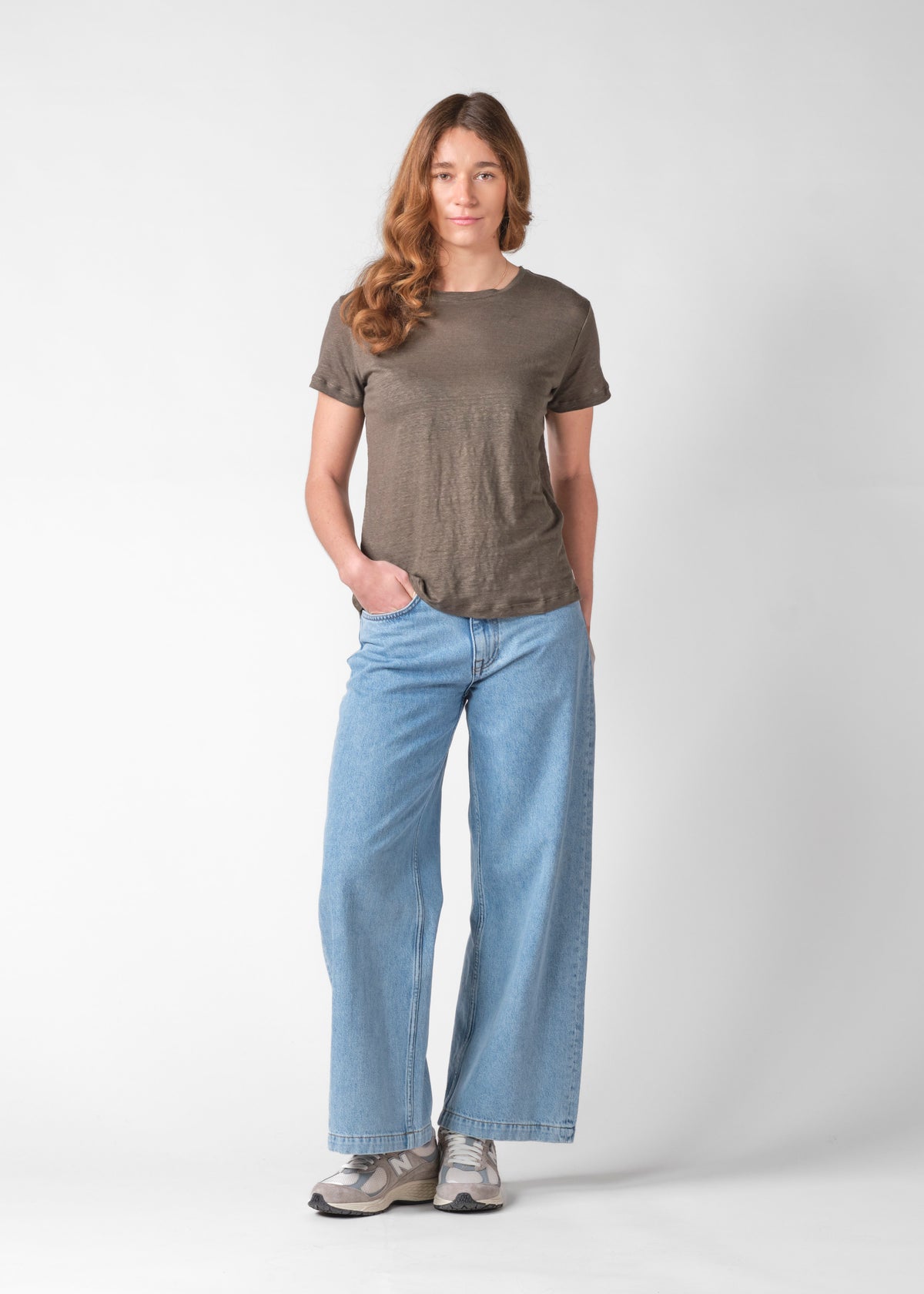 Klitmøller Collective ApS Rikke linen tee T-Shirts Taupe