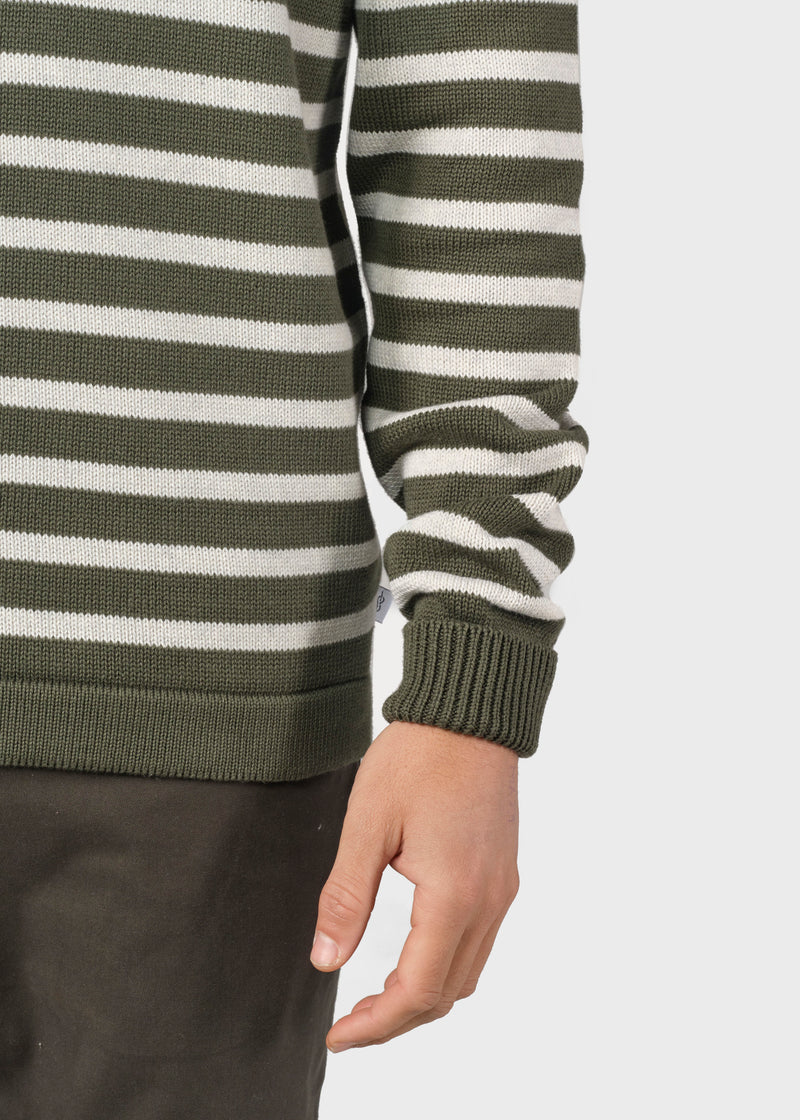 Klitmøller Collective ApS Robert knit Knitted sweaters Olive/cream