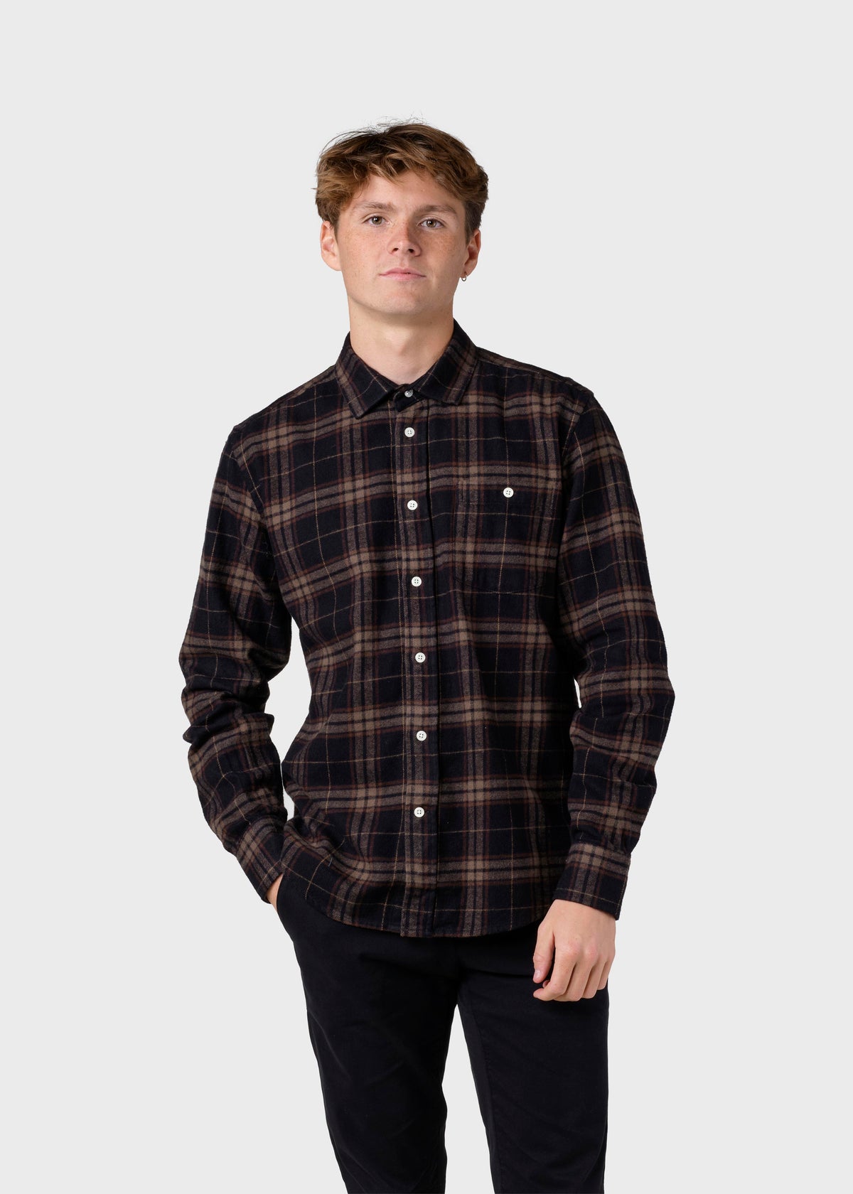 Klitmøller Collective ApS Rocco shirt GOTS Shirts Brown check