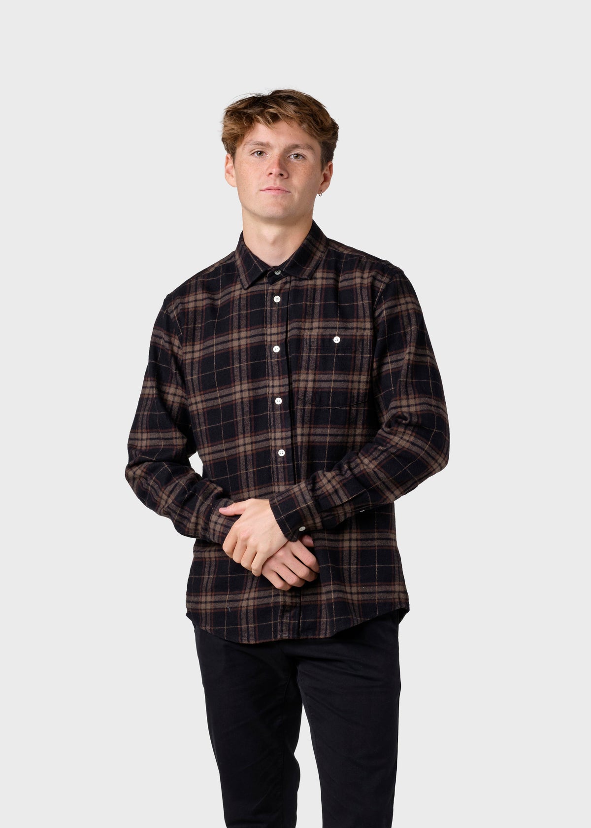 Klitmøller Collective ApS Rocco shirt GOTS Shirts Brown check