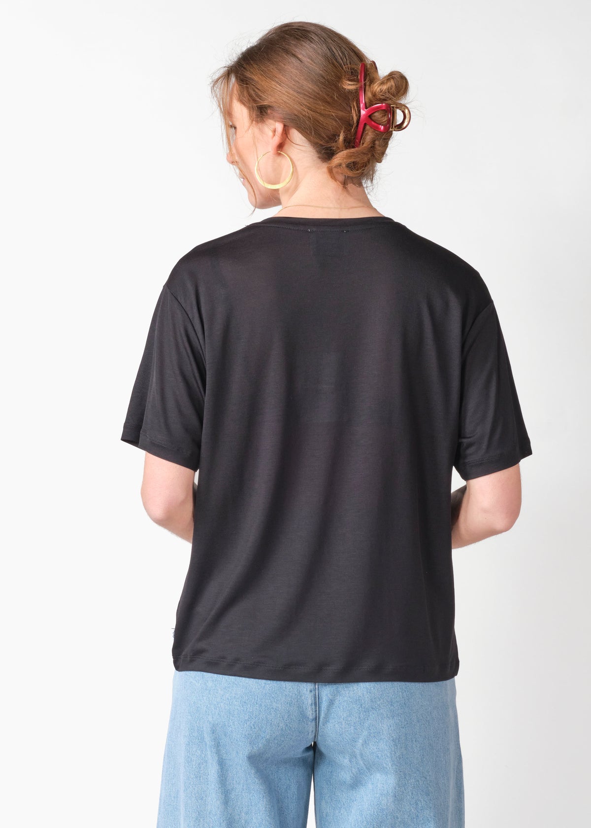 Klitmøller Collective ApS Rose lyocell tee T-Shirts Black