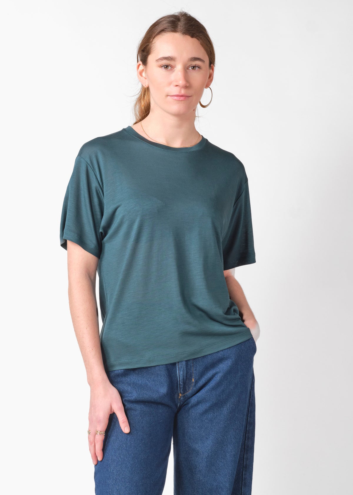 Klitmøller Collective ApS Rose lyocell tee T-Shirts Moss Green