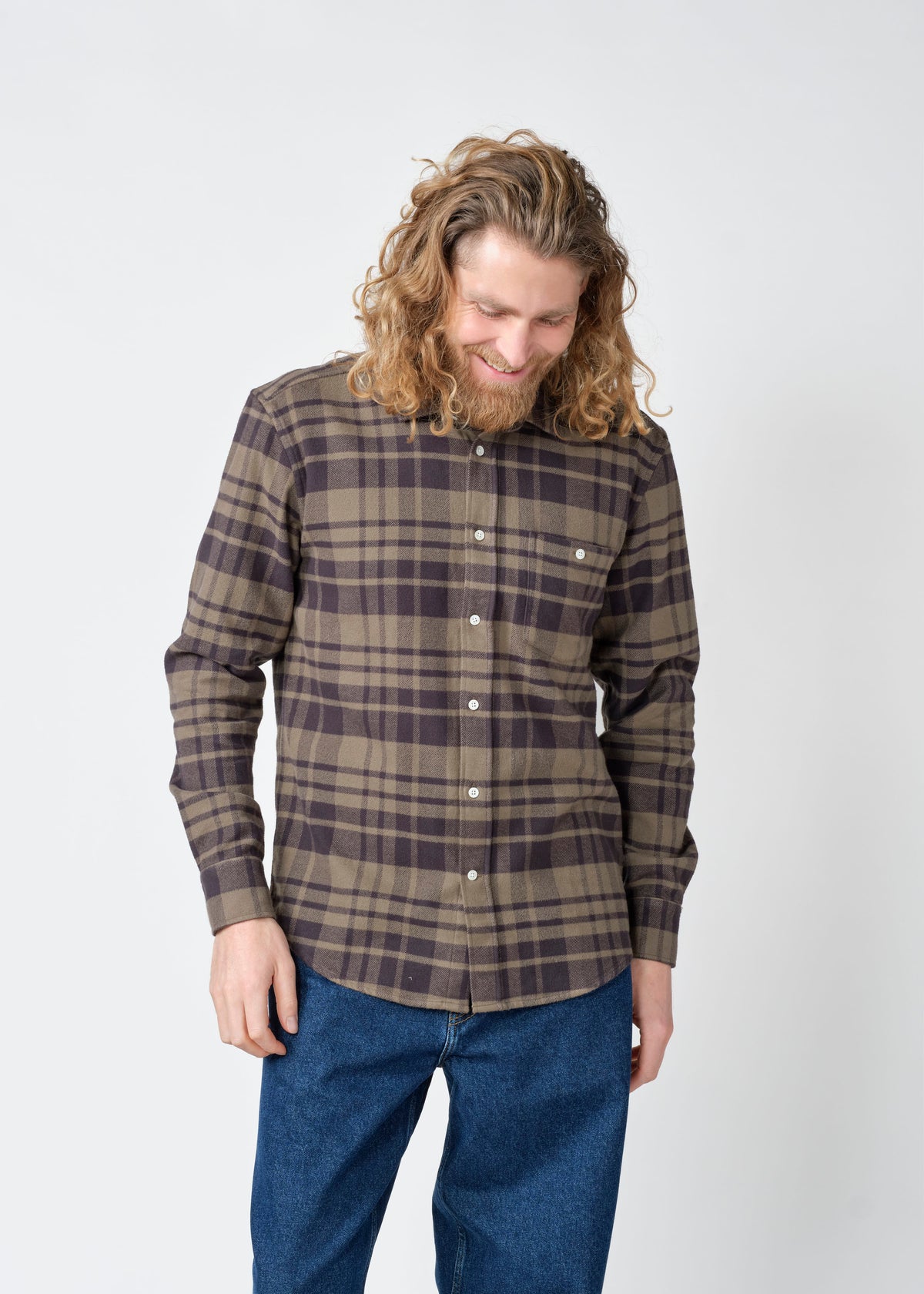 Klitmøller Collective ApS Scott shirt Shirts Navy/taupe