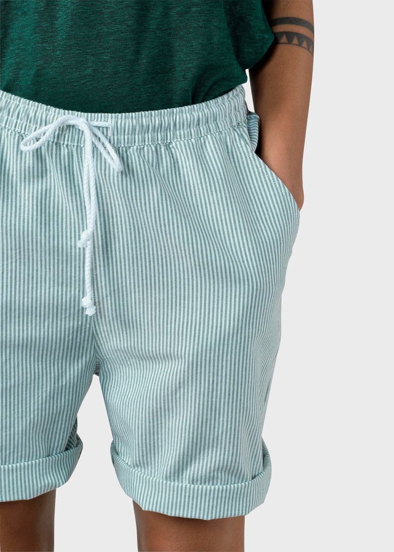 Klitmøller Collective ApS Sidse striped shorts Walkshorts White/moss green