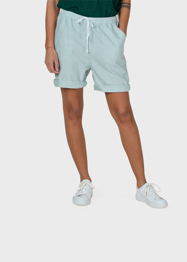 Klitmøller Collective ApS Sidse striped shorts Walkshorts White/moss green