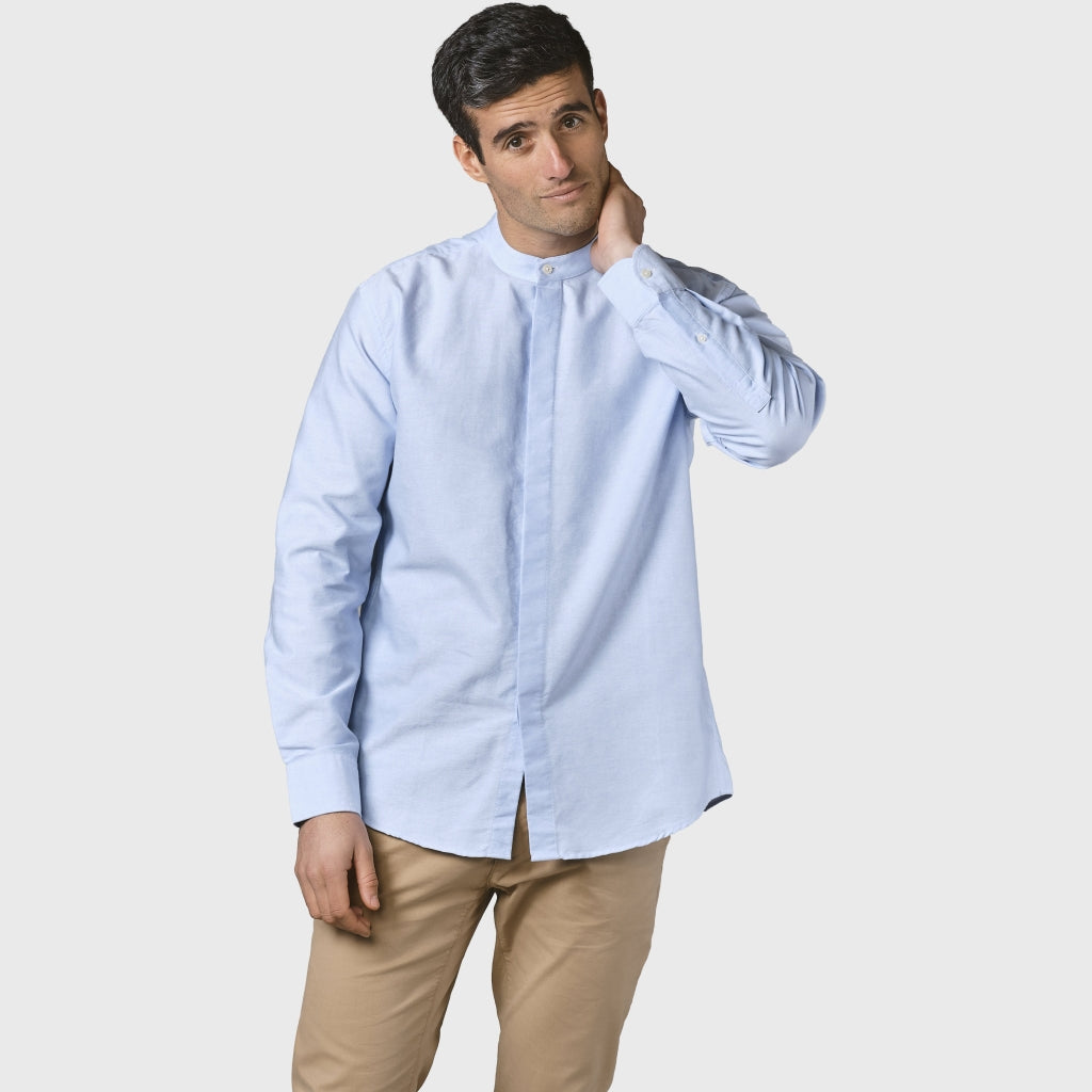 Klitmøller Collective ApS Simon shirt GOTS Shirts Blue melange