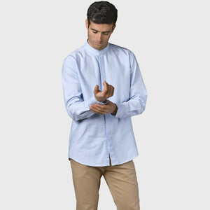 Klitmøller Collective ApS Simon shirt GOTS Shirts Blue melange