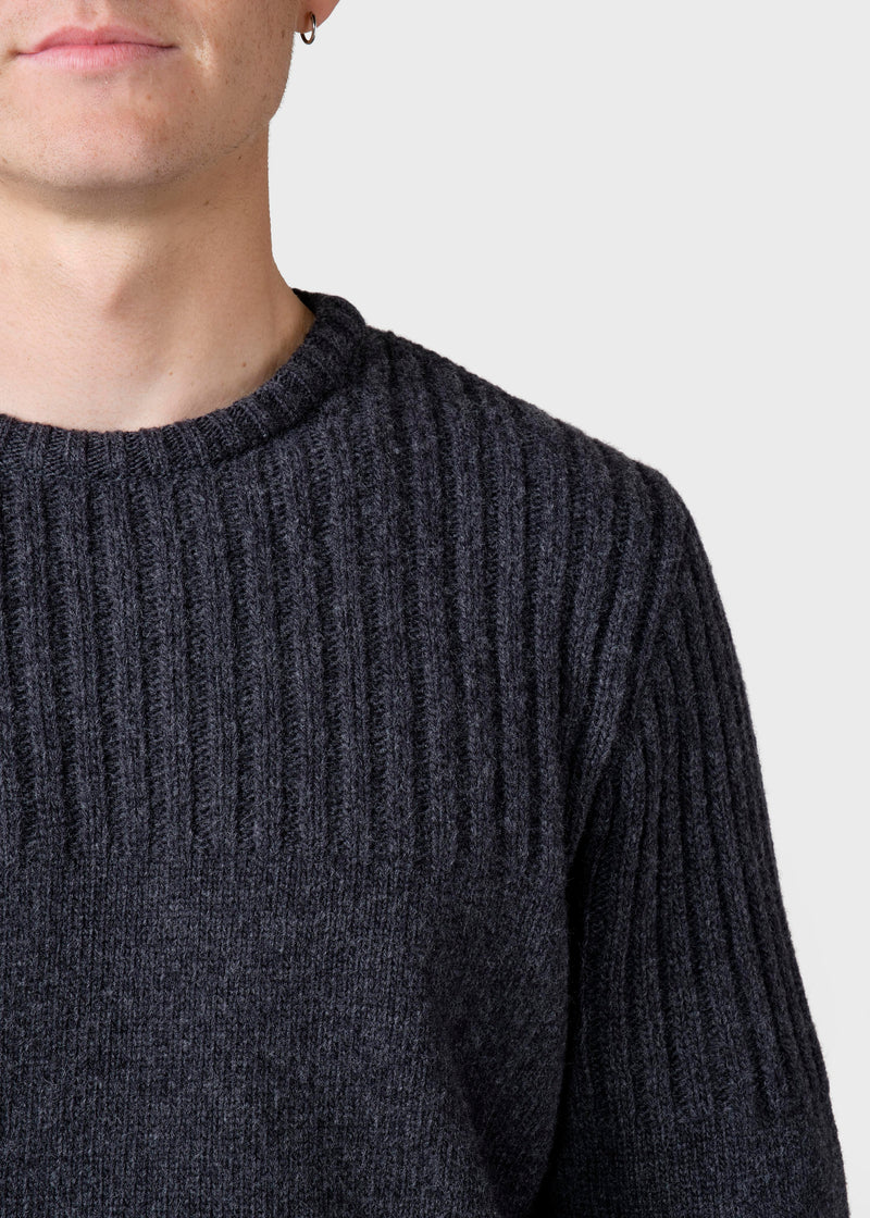 Klitmøller Collective ApS Søren knit Knitted sweaters Anthracite