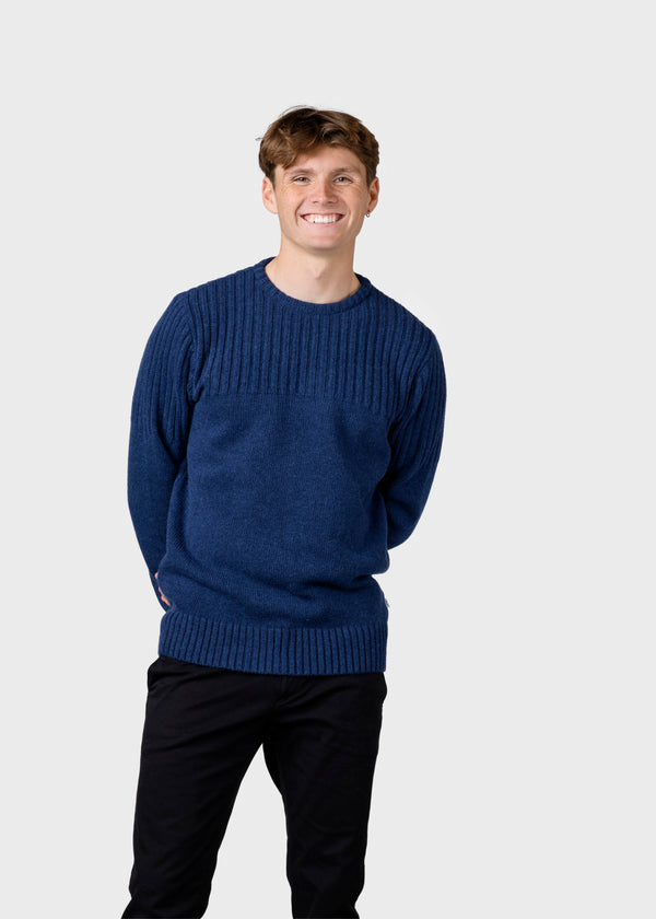 Klitmøller Collective ApS Søren knit Knitted sweaters Deep blue