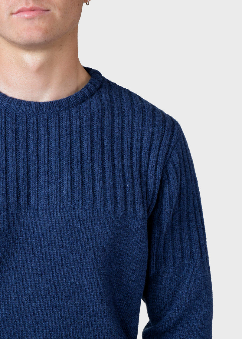 Klitmøller Collective ApS Søren knit Knitted sweaters Deep blue