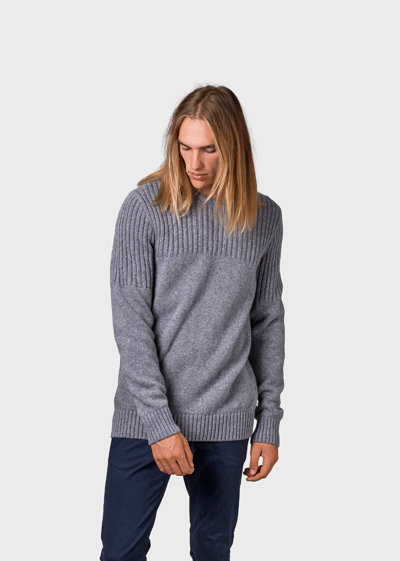 Klitmøller Collective ApS Søren knit Knitted sweaters Light grey