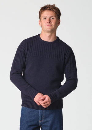 Klitmøller Collective ApS Søren knit Knitted sweaters Navy