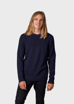 Klitmøller Collective ApS Søren knit Knitted sweaters Navy