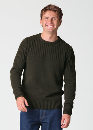 Klitmøller Collective ApS Søren knit Knitted sweaters Olive