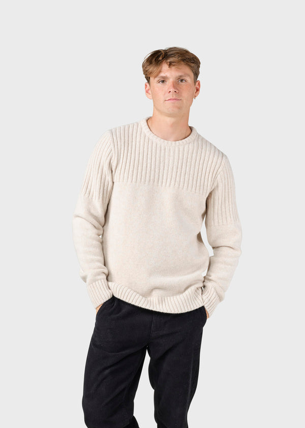 Klitmøller Collective ApS Søren knit Knitted sweaters Pastel sand