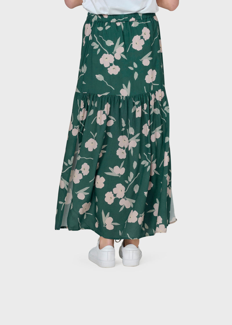 Klitmøller Collective ApS Sue print skirt Skirts Moss green bottom/sage/rose flowers