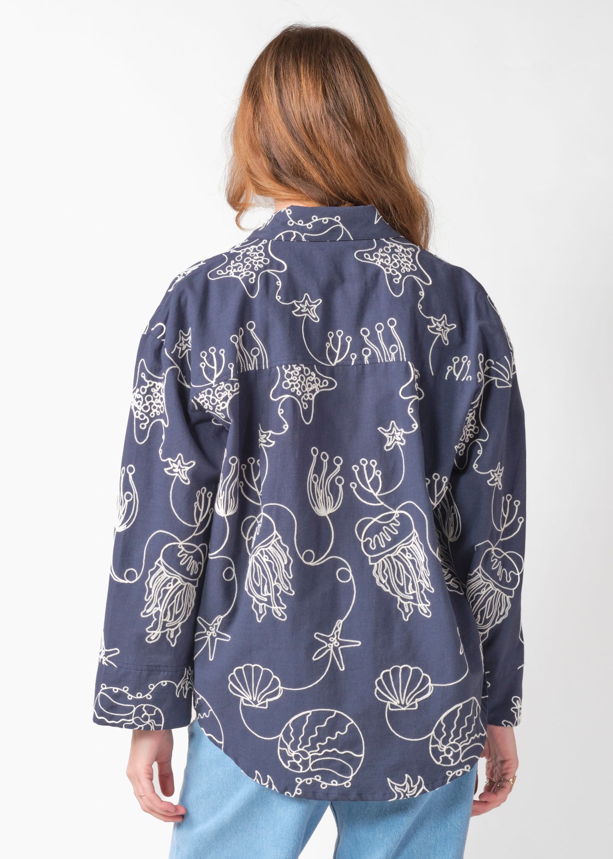 Klitmøller Collective ApS Svea LS shirt Shirts Navy/white