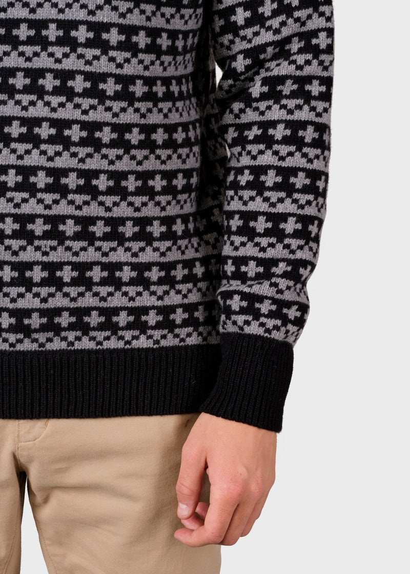 Klitmøller Collective ApS Teo knit Knitted sweaters Black/light grey