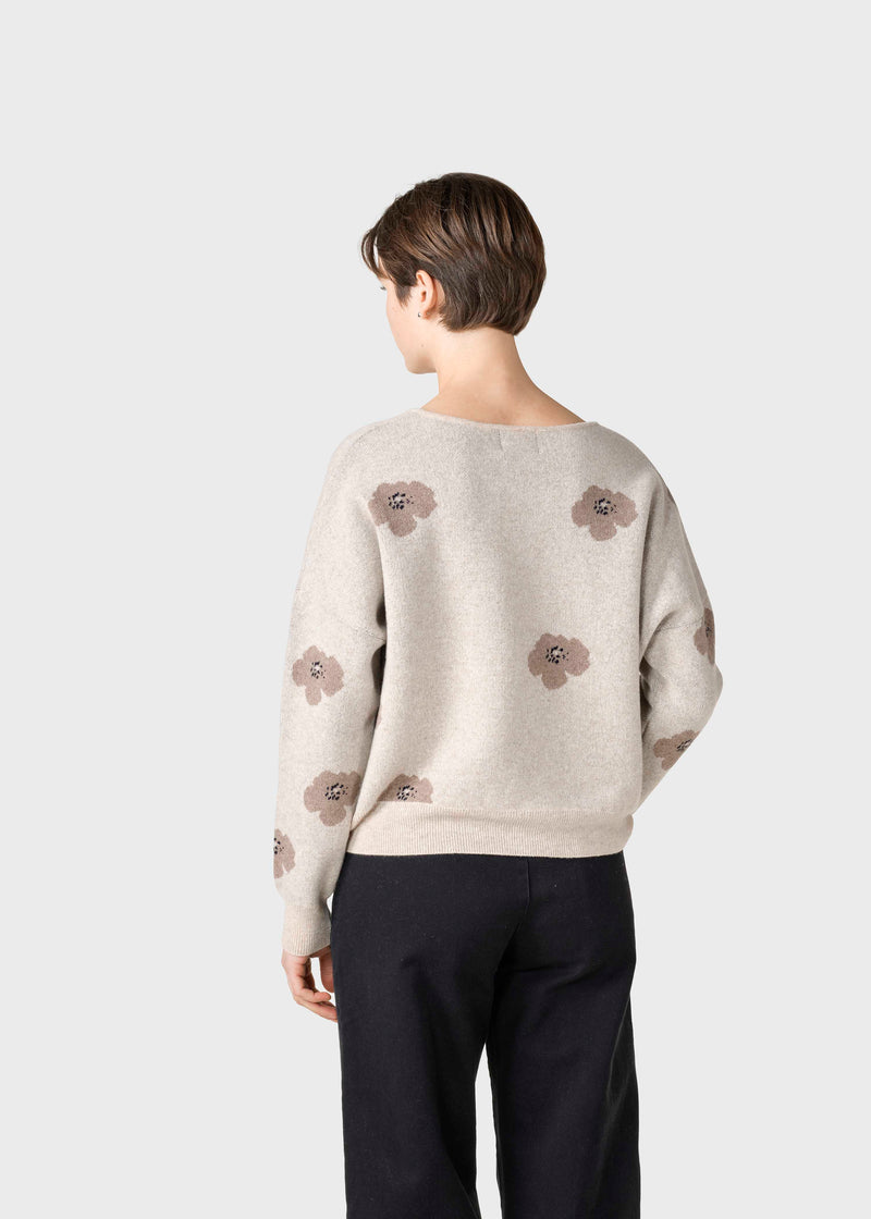 Klitmøller Collective ApS Vanessa floral knit  Knitted sweaters Pastel sand/sand