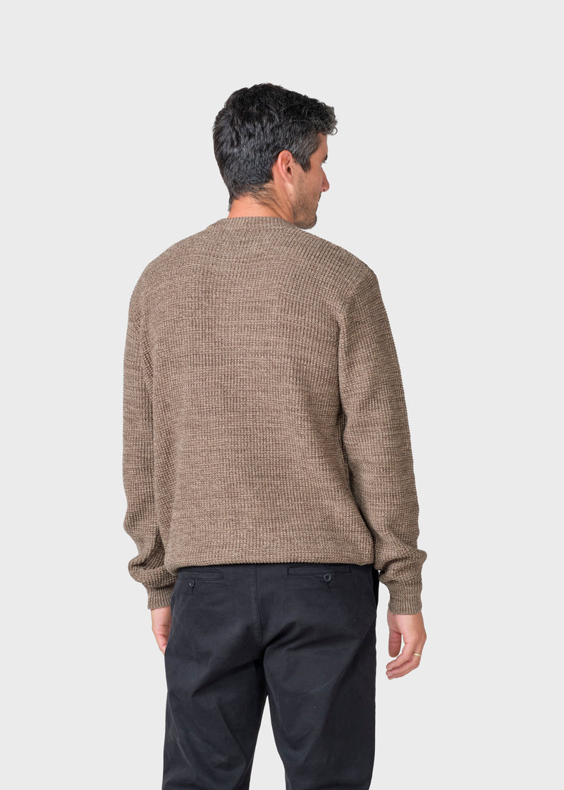 Klitmøller Collective ApS Victor cotton knit Knitted sweaters Taupe/sand