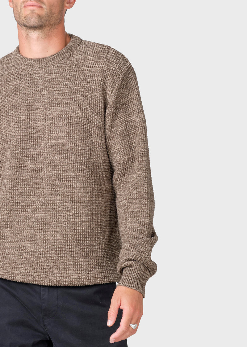 Klitmøller Collective ApS Victor cotton knit Knitted sweaters Taupe/sand