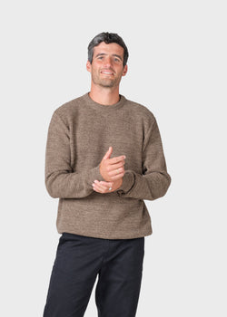 Klitmøller Collective ApS Victor cotton knit Knitted sweaters Taupe/sand