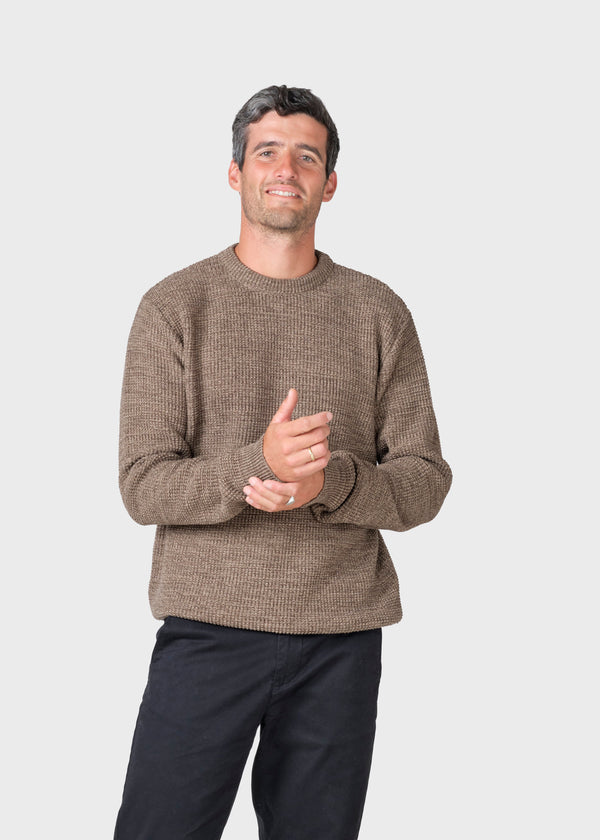 Klitmøller Collective ApS Victor cotton knit Knitted sweaters Taupe/sand
