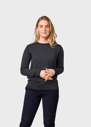 Klitmøller Collective ApS Womens basic merino knit Knitted sweaters Anthracite