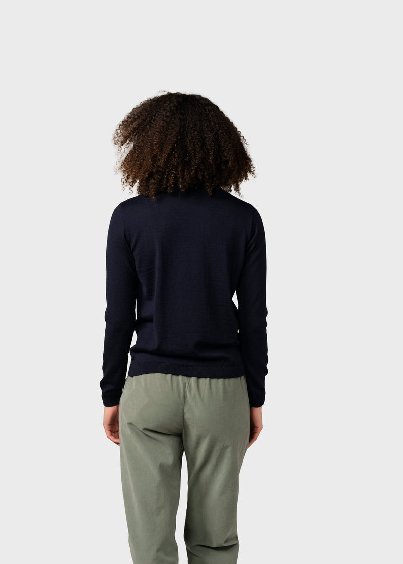 Klitmøller Collective ApS Womens basic merino knit Knitted sweaters Navy