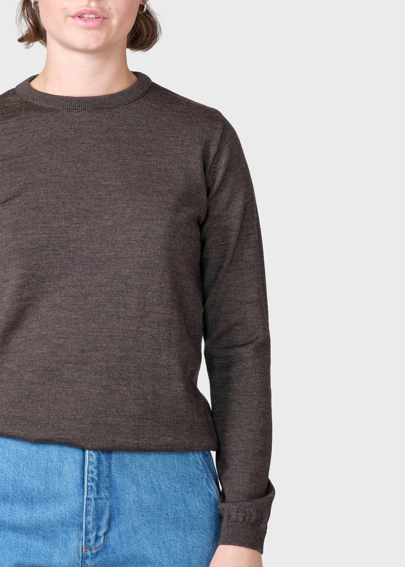 Klitmøller Collective ApS Womens basic merino knit Knitted sweaters Taupe