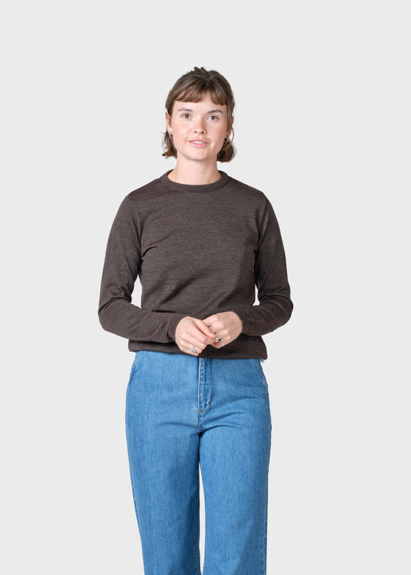 Klitmøller Collective ApS Womens basic merino knit Knitted sweaters Taupe