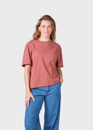 Klitmøller Collective ApS Womens boxy tee OCS T-Shirts Burgundy