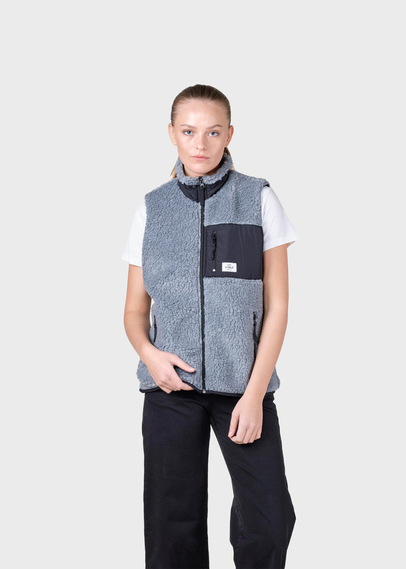 Klitmøller Collective ApS Womens fleece vest Jackets Pastel grey