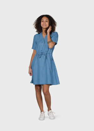 Klitmøller Collective ApS Bjørk dress Dress Light blue chambrey