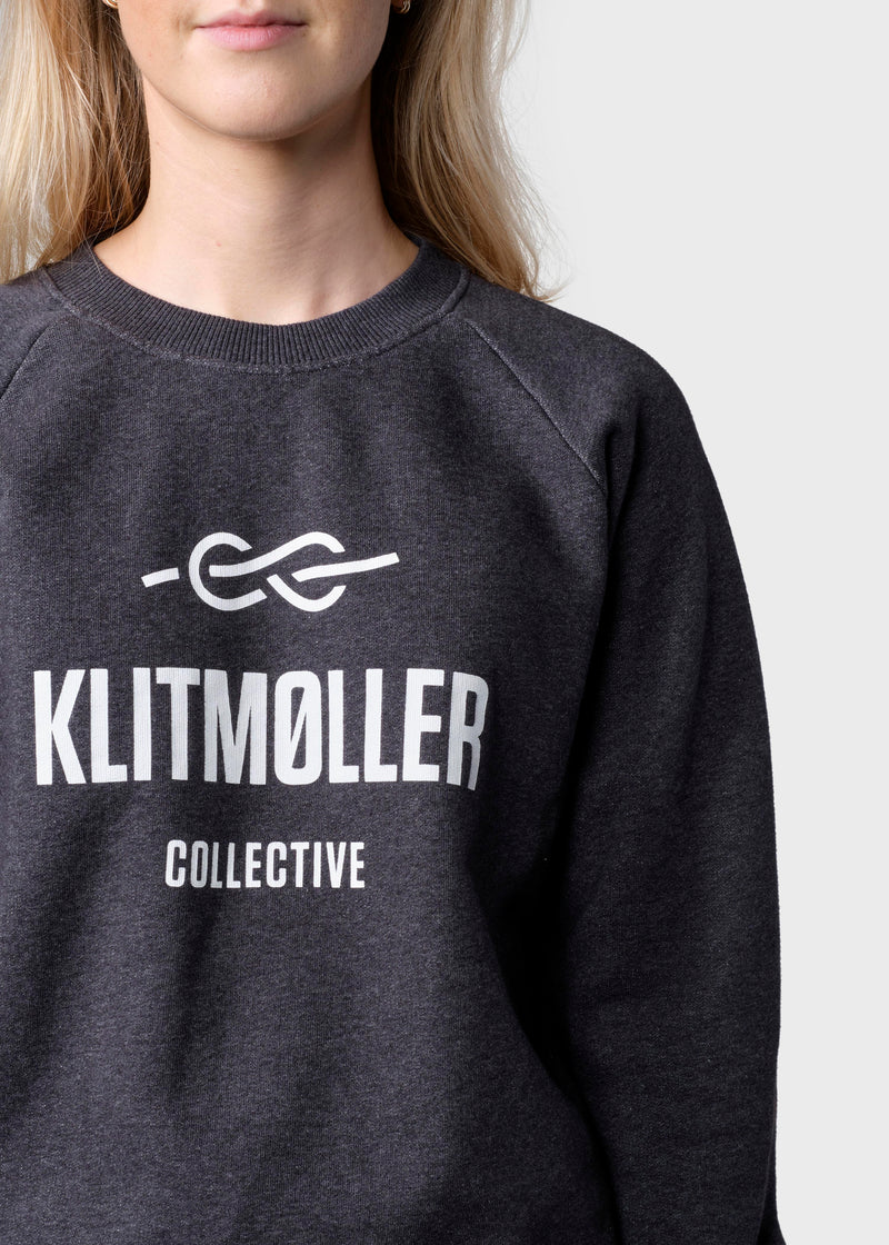 Klitmøller Collective ApS  Maja logo crew Sweatshirts Anthracite melange