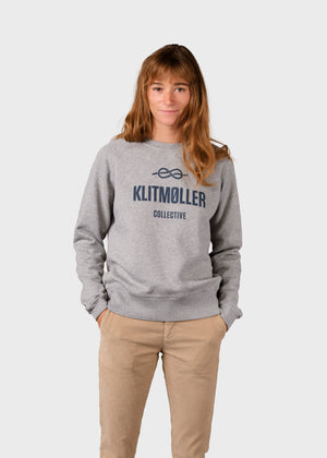 Klitmøller Collective ApS  Maja logo crew Sweatshirts Grey melange