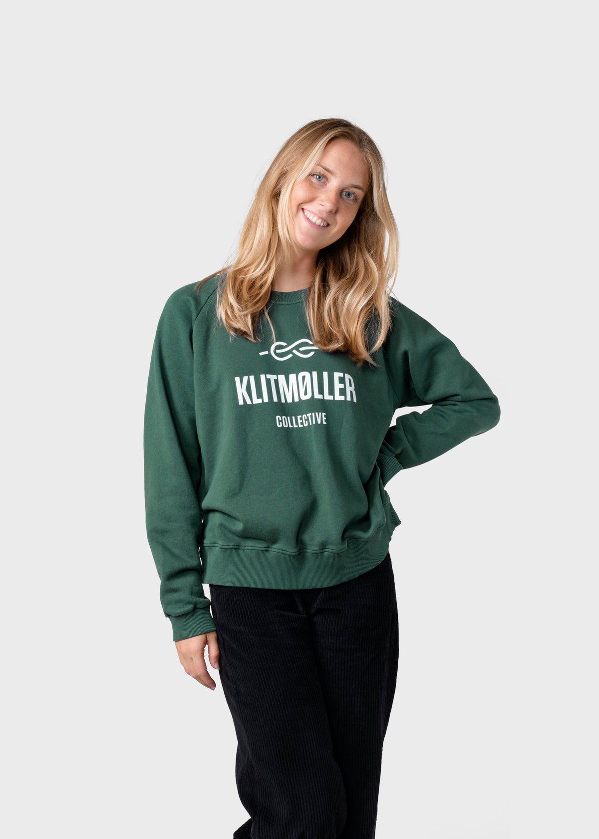 Klitmøller Collective ApS  Maja logo crew Sweatshirts Moss Green