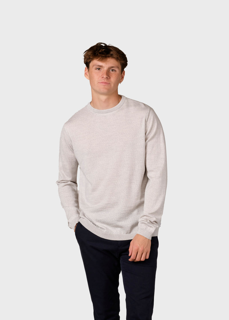 Klitmøller Collective ApS Mens basic merino knit Knitted sweaters Pastel grey