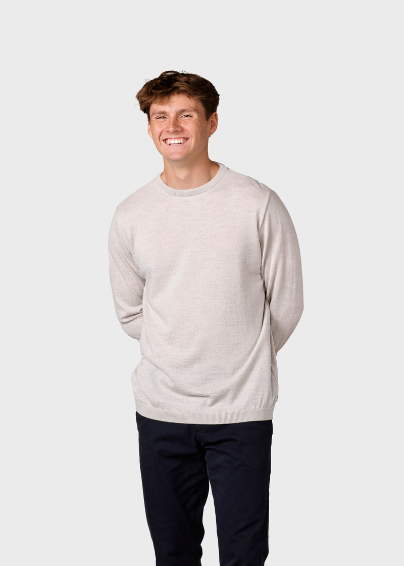 Klitmøller Collective ApS Mens basic merino knit Knitted sweaters Pastel grey