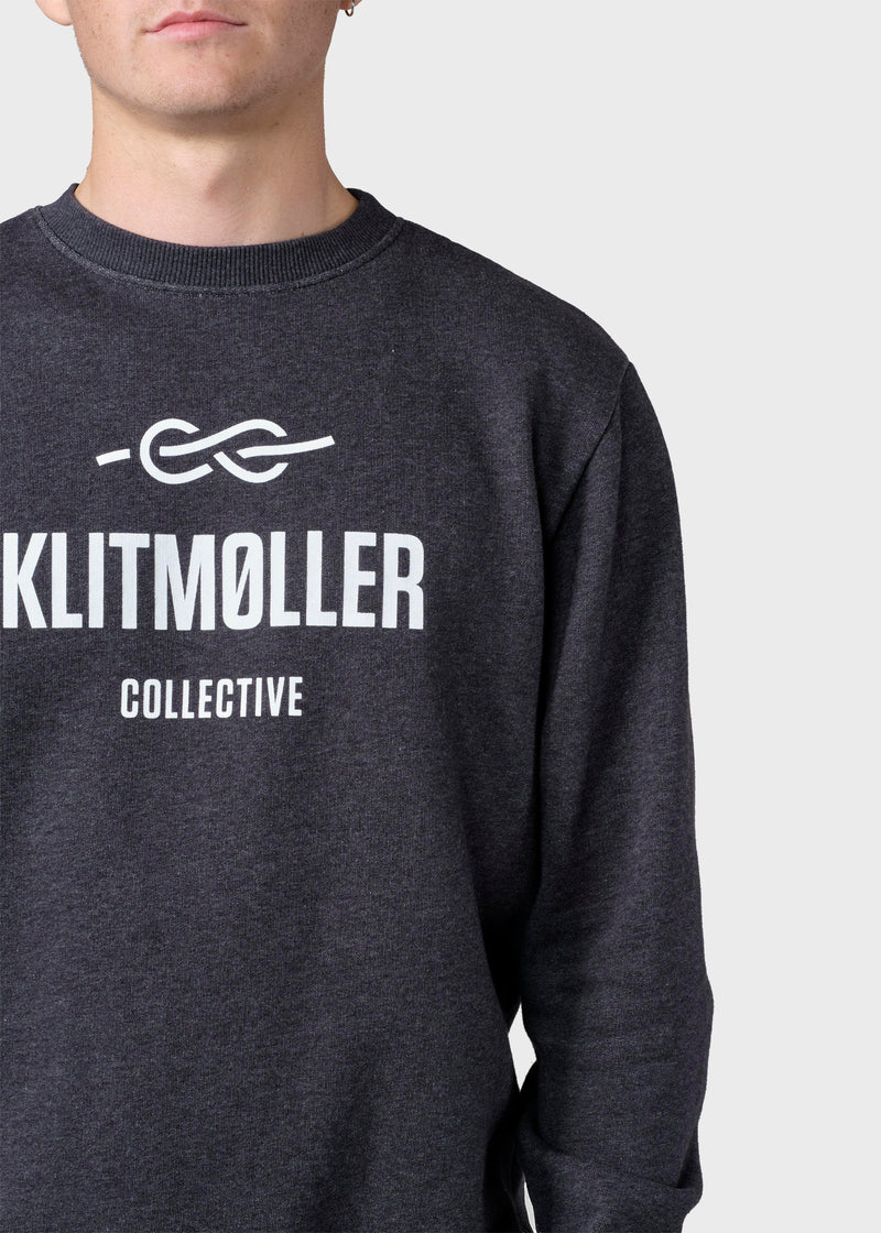 Klitmøller Collective ApS  Mens logo crew Sweatshirts Anthracite melange