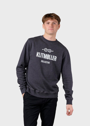 Klitmøller Collective ApS  Mens logo crew Sweatshirts Anthracite melange