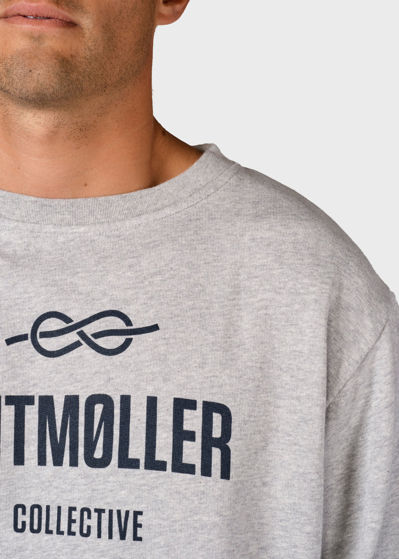 Klitmøller Collective ApS  Mens logo crew Sweatshirts Grey melange