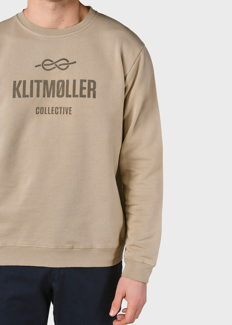 Klitmøller Collective ApS  Mens logo crew Sweatshirts Sand