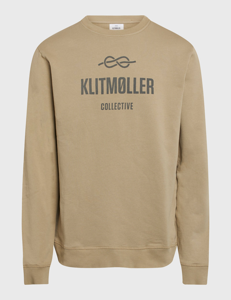 Klitmøller Collective ApS  Mens logo crew Sweatshirts Sand