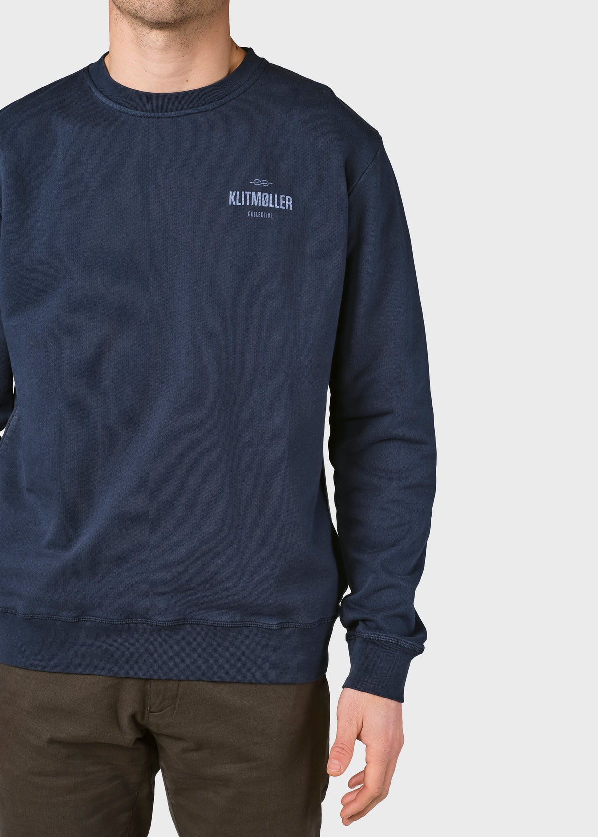 Klitmøller Collective ApS  Mens small logo crew Sweatshirts Navy