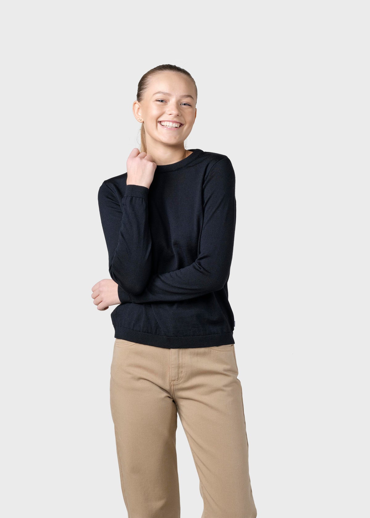 Klitmøller Collective ApS Womens basic merino knit Knitted sweaters Black