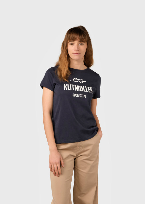 Klitmøller Collective ApS Womens logo tee T-Shirts Navy